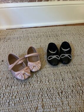 Marc Fisher Girls Sparkle Bow Mary Jane Shoes in Pink and Black size 6